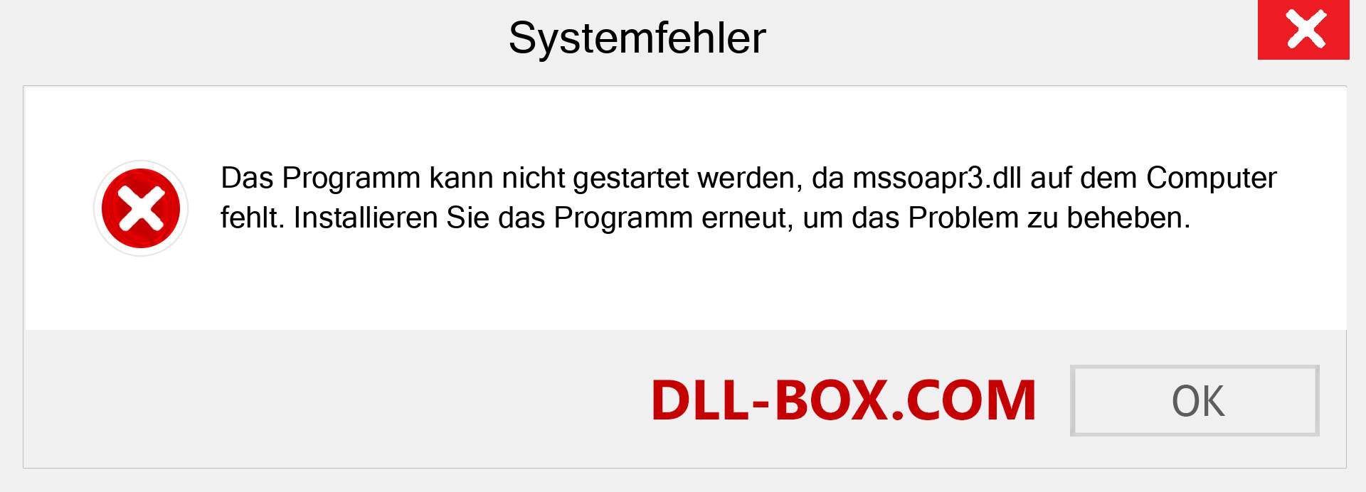 mssoapr3.dll-Datei fehlt?. Download für Windows 7, 8, 10 - Fix mssoapr3 dll Missing Error unter Windows, Fotos, Bildern